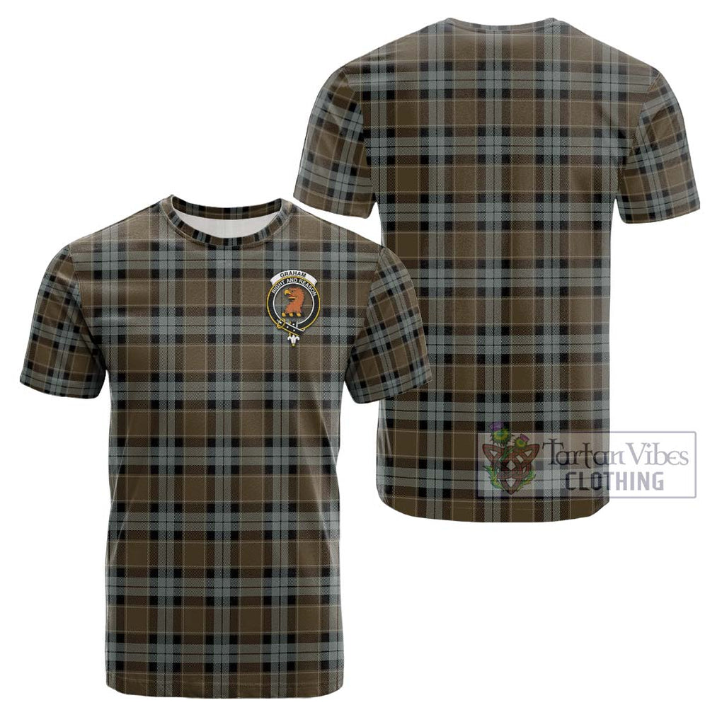 Graham of Menteith Weathered Tartan Cotton T-Shirt with Family Crest Kid's Shirt - Tartanvibesclothing Shop