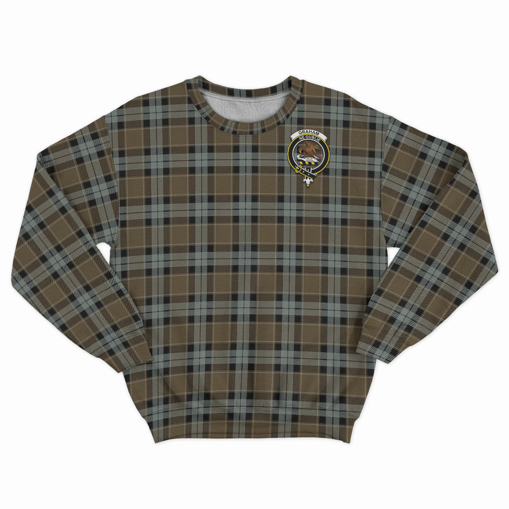 Graham of Menteith Weathered Tartan Sweatshirt with Family Crest - Tartan Vibes Clothing