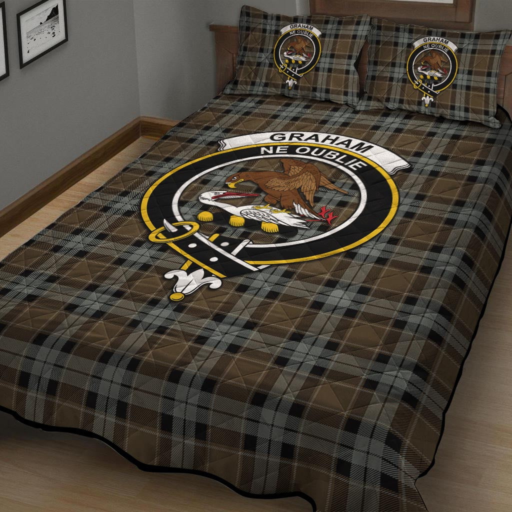 Graham of Menteith Weathered Tartan Quilt Bed Set with Family Crest - Tartan Vibes Clothing