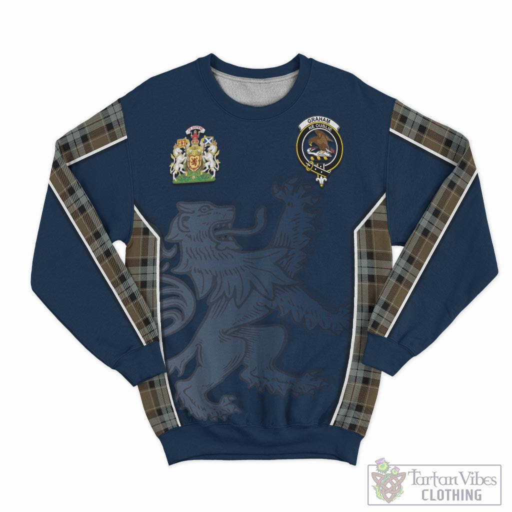 Tartan Vibes Clothing Graham of Menteith Weathered Tartan Sweater with Family Crest and Lion Rampant Vibes Sport Style