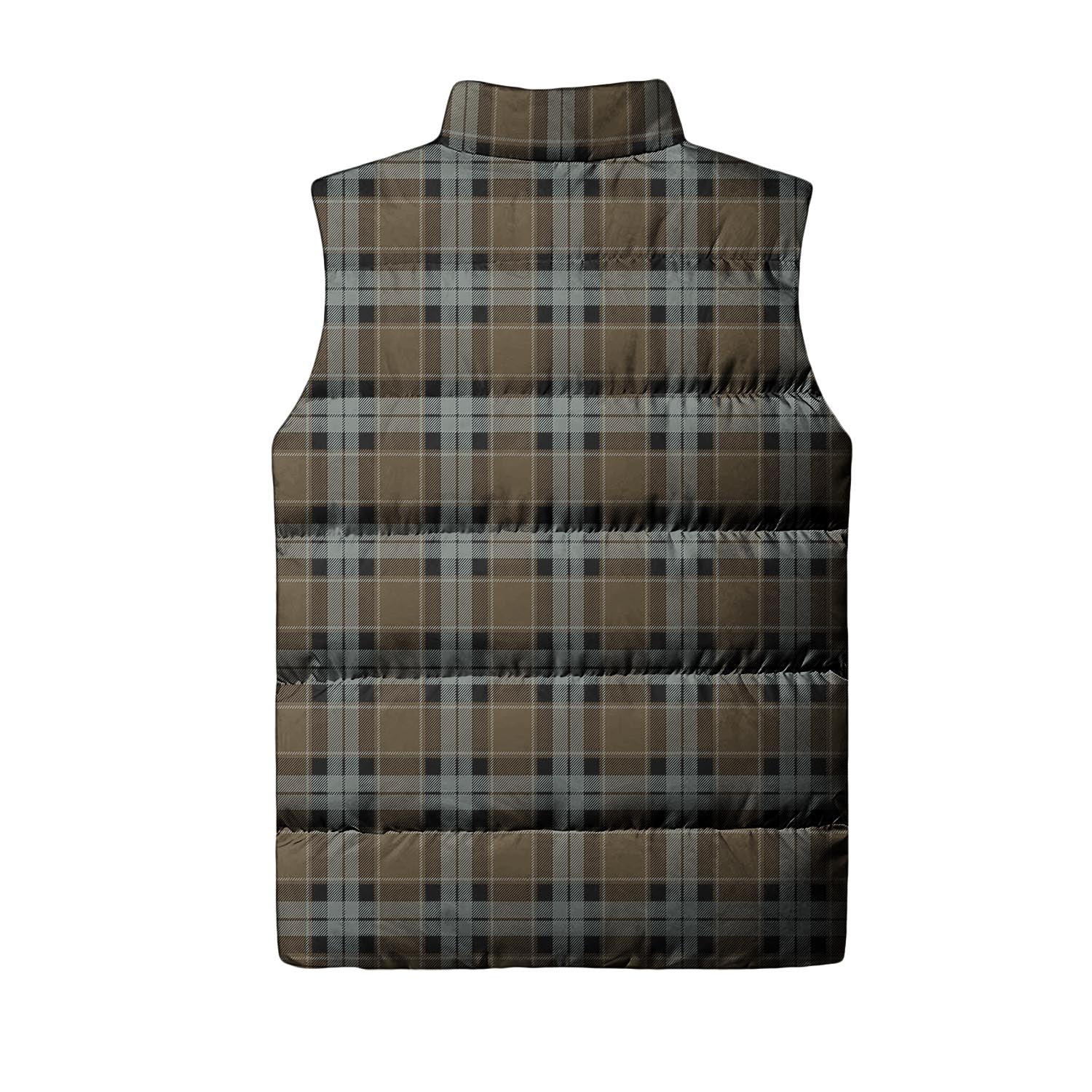 Graham of Menteith Weathered Tartan Sleeveless Puffer Jacket with Family Crest - Tartanvibesclothing