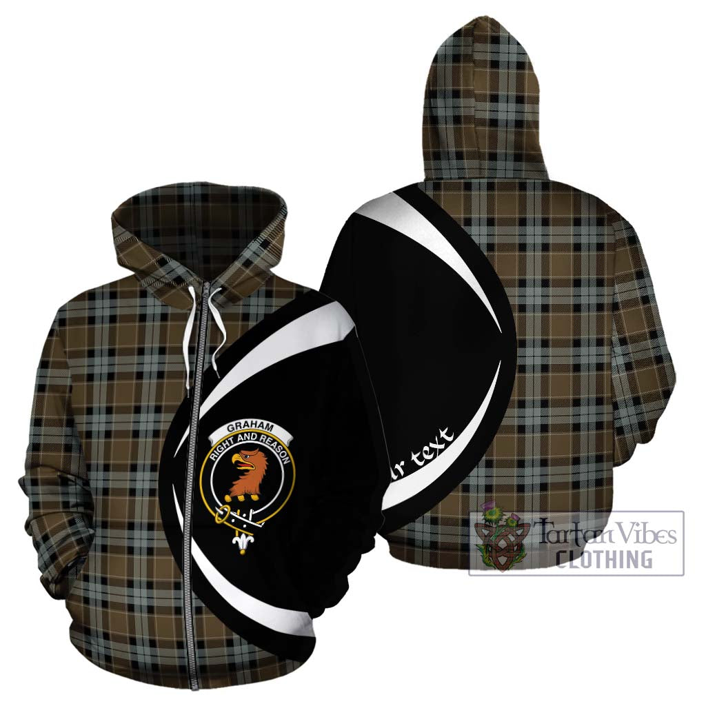 Tartan Vibes Clothing Graham of Menteith Weathered Tartan Hoodie with Family Crest Circle Style