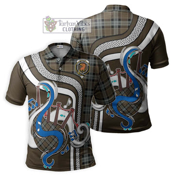 Graham of Menteith Weathered Tartan Polo Shirt with Epic Bagpipe Style