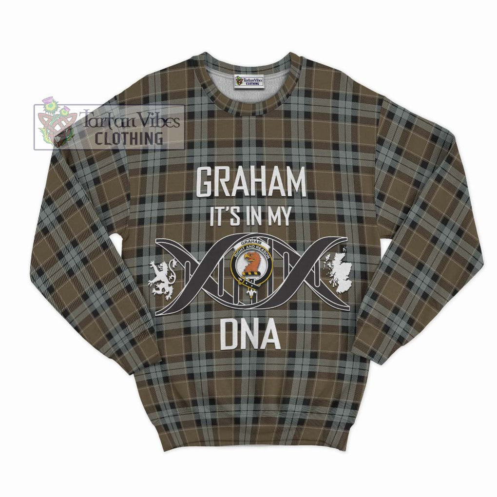 Graham of Menteith Weathered Tartan Sweatshirt with Family Crest DNA In Me Style - Tartanvibesclothing Shop