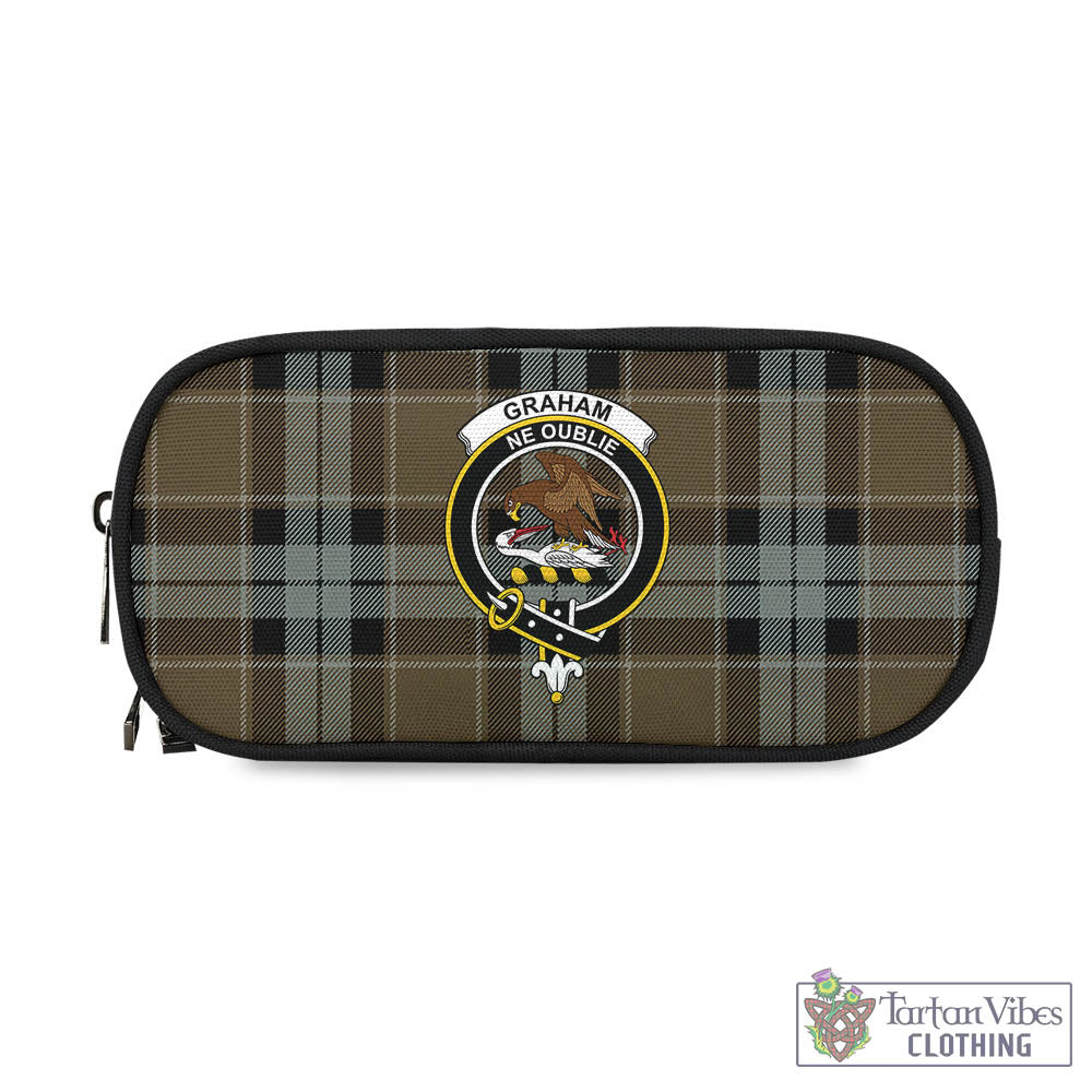 Tartan Vibes Clothing Graham of Menteith Weathered Tartan Pen and Pencil Case with Family Crest