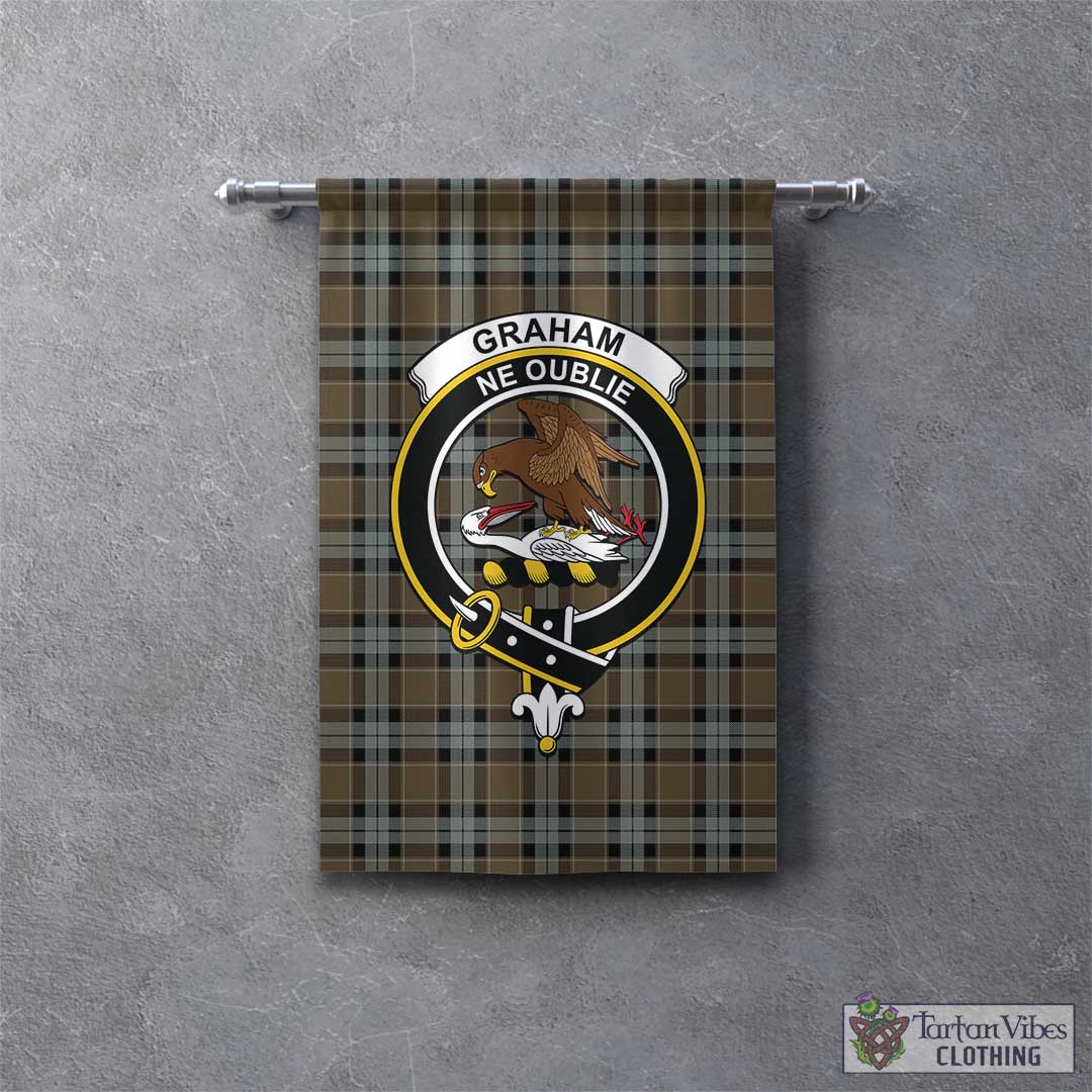 Tartan Vibes Clothing Graham of Menteith Weathered Tartan Gonfalon, Tartan Banner with Family Crest