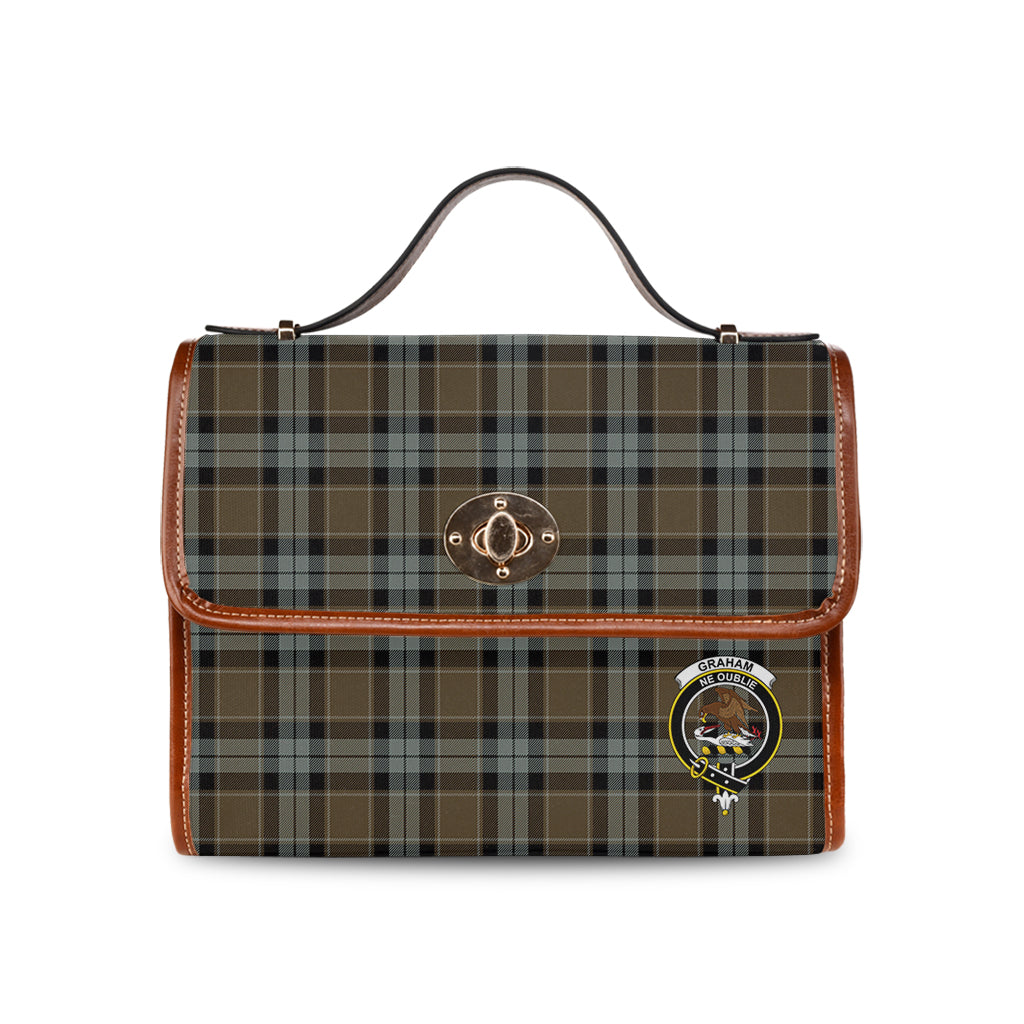 graham-of-menteith-weathered-tartan-leather-strap-waterproof-canvas-bag-with-family-crest