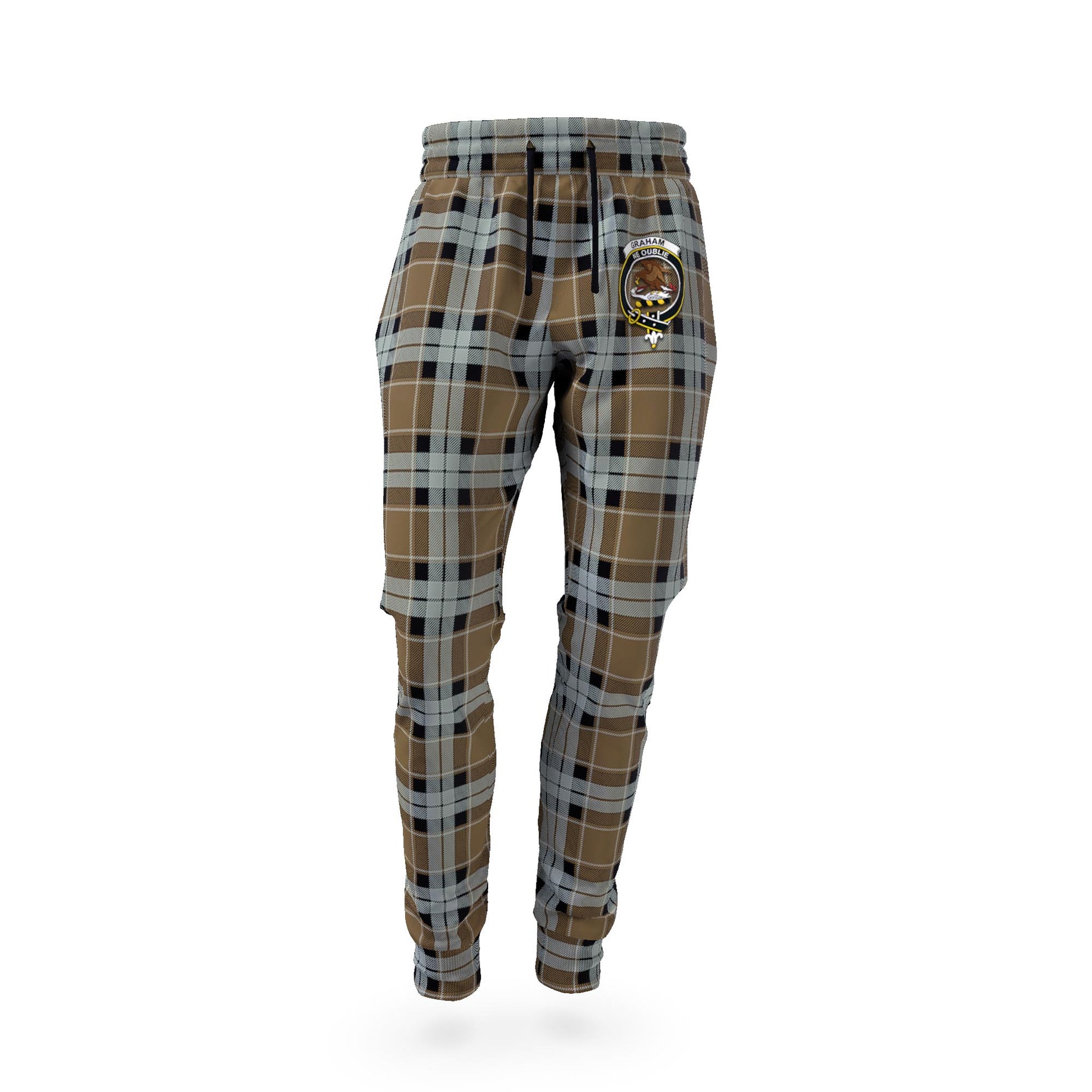 Graham of Menteith Weathered Tartan Joggers Pants with Family Crest - Tartan Vibes Clothing