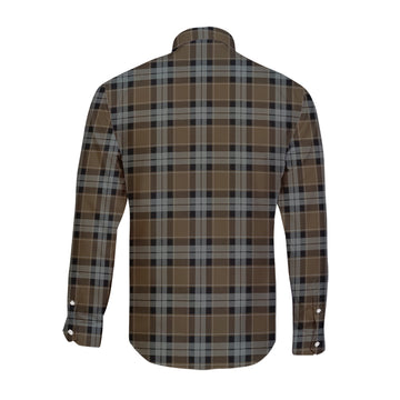Graham of Menteith Weathered Tartan Long Sleeve Button Up Shirt with Family Crest