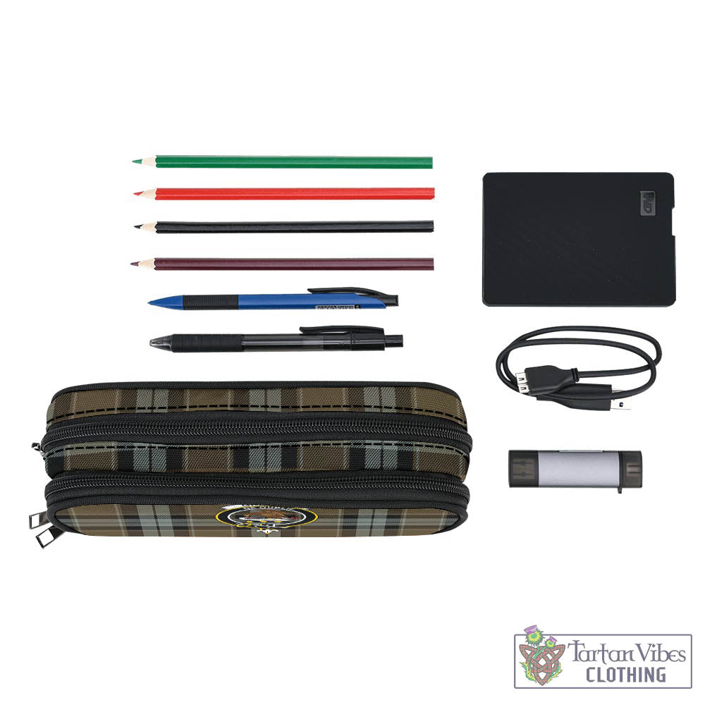 Tartan Vibes Clothing Graham of Menteith Weathered Tartan Pen and Pencil Case with Family Crest