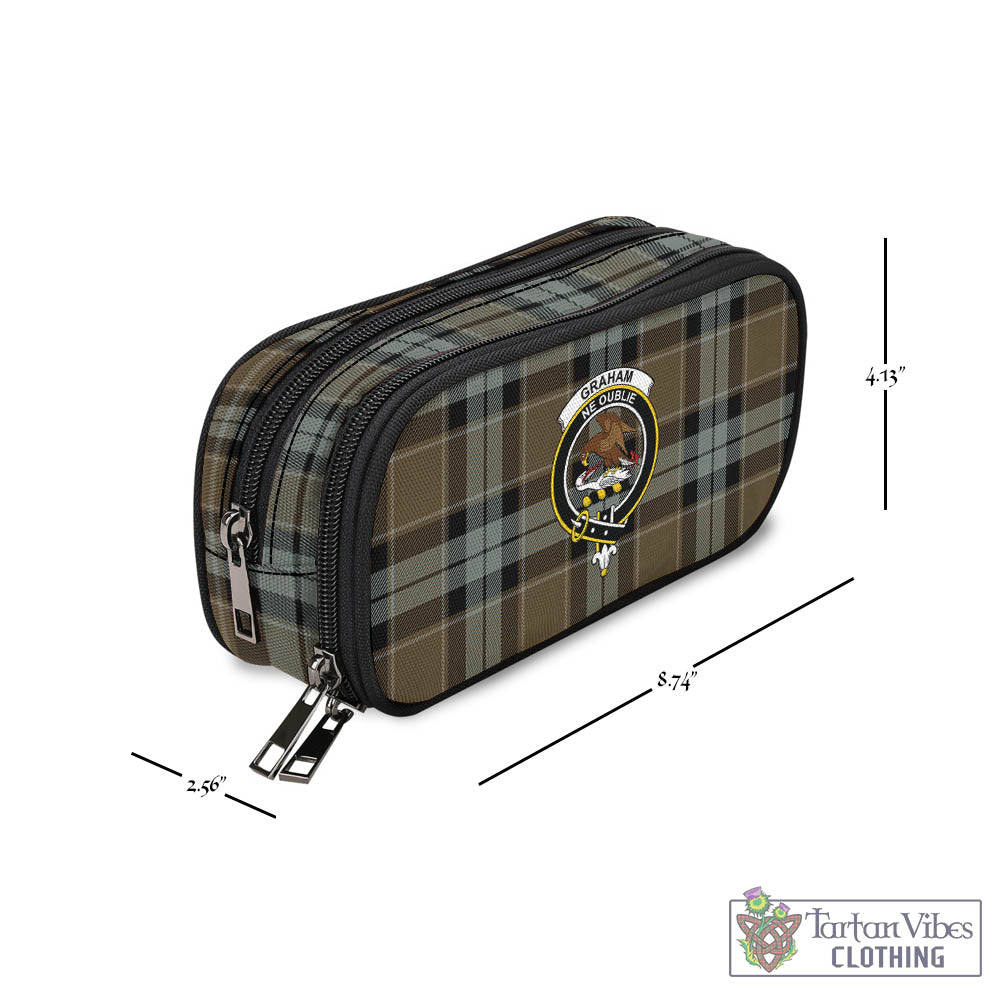 Tartan Vibes Clothing Graham of Menteith Weathered Tartan Pen and Pencil Case with Family Crest