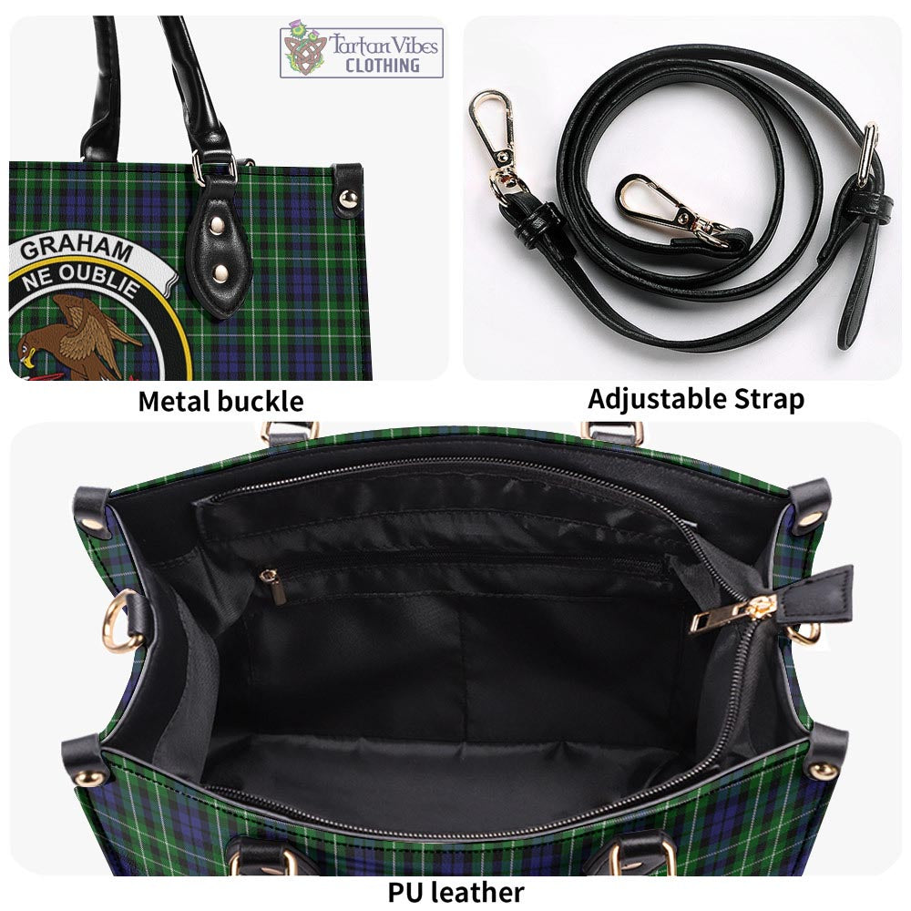 Tartan Vibes Clothing Graham of Montrose Tartan Luxury Leather Handbags with Family Crest