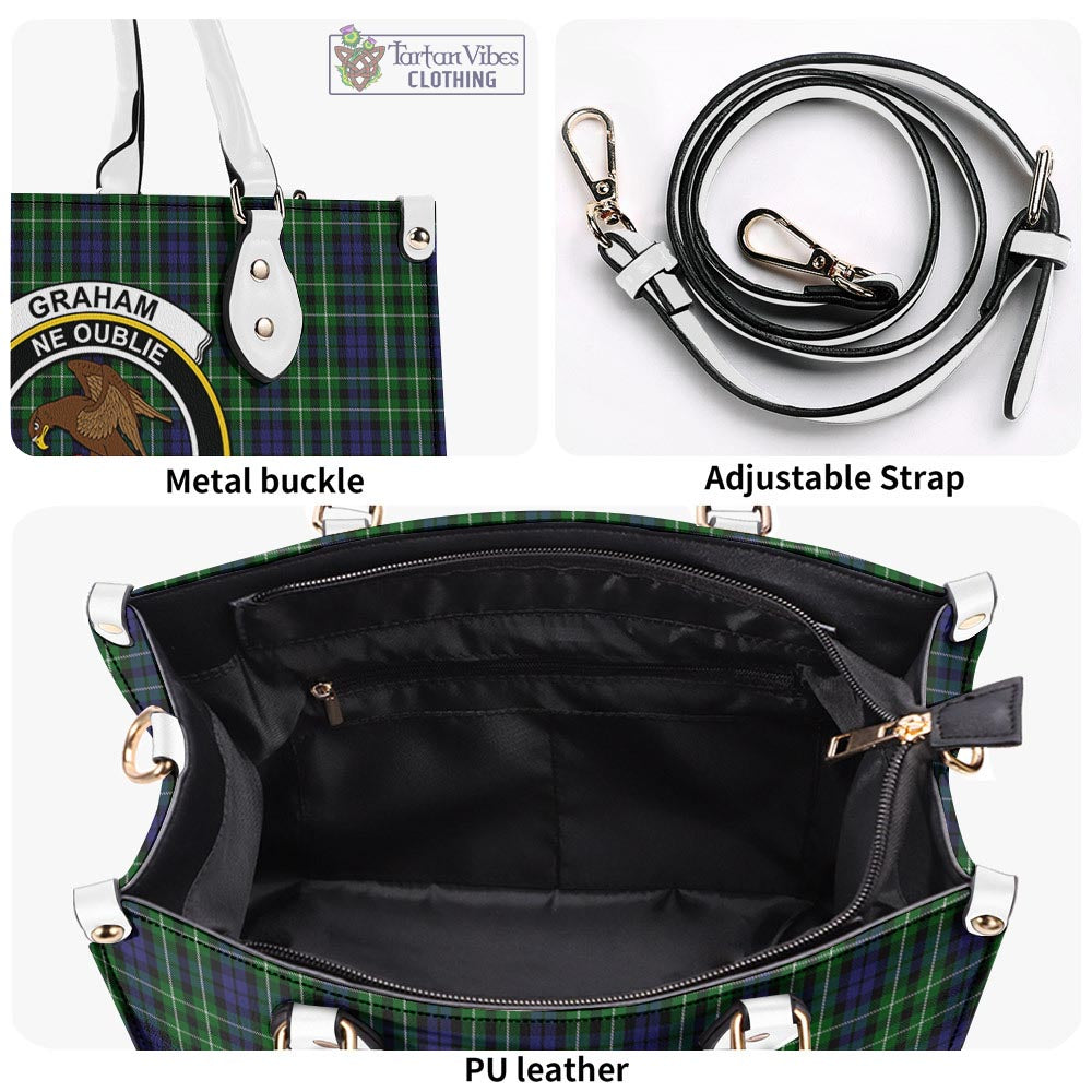 Tartan Vibes Clothing Graham of Montrose Tartan Luxury Leather Handbags with Family Crest