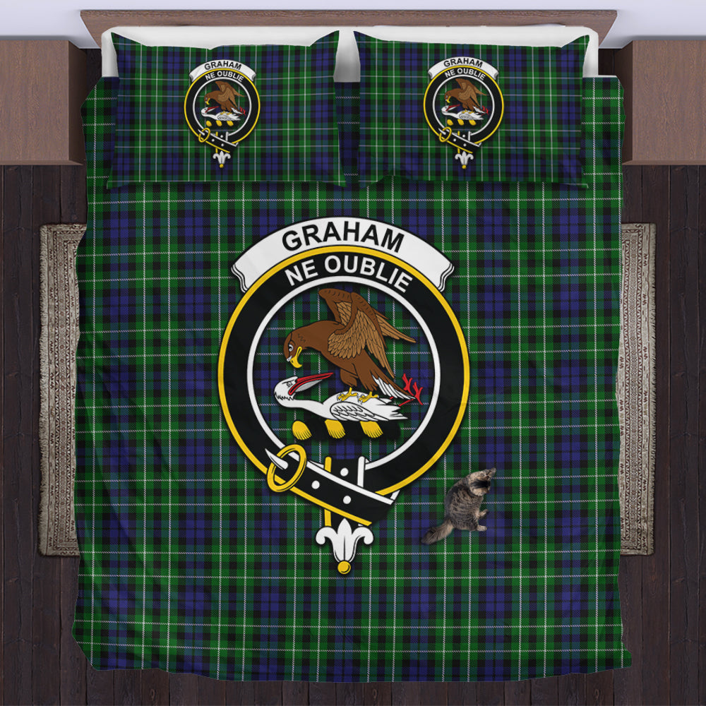 Graham of Montrose Tartan Bedding Set with Family Crest US Bedding Set - Tartan Vibes Clothing