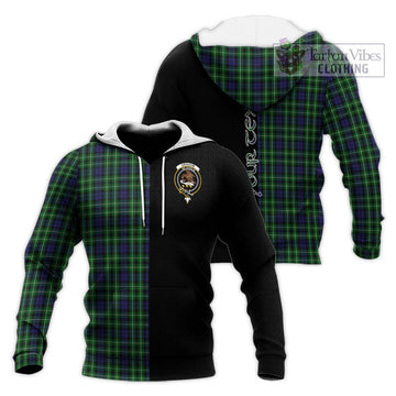 Graham of Montrose Tartan Knitted Hoodie with Family Crest and Half Of Me Style