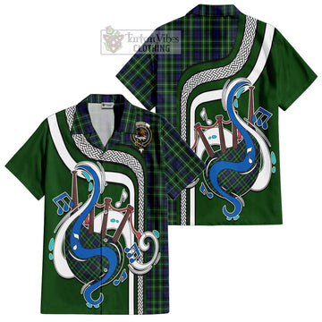 Graham of Montrose Tartan Short Sleeve Button Shirt with Epic Bagpipe Style