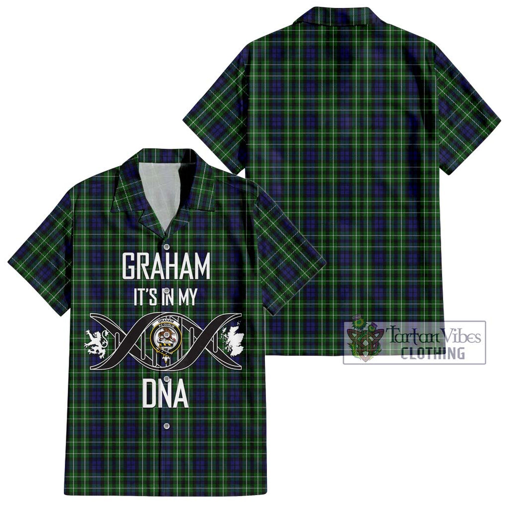 Graham of Montrose Tartan Short Sleeve Button Shirt with Family Crest DNA In Me Style Kid - Tartanvibesclothing Shop