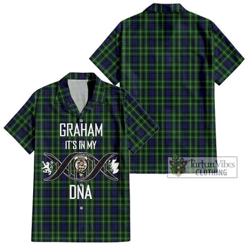 Graham of Montrose Tartan Short Sleeve Button Shirt with Family Crest DNA In Me Style