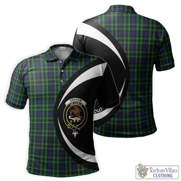 Graham of Montrose Tartan Men's Polo Shirt with Family Crest Circle Style