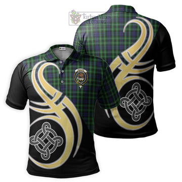 Graham of Montrose Tartan Polo Shirt with Family Crest and Celtic Symbol Style