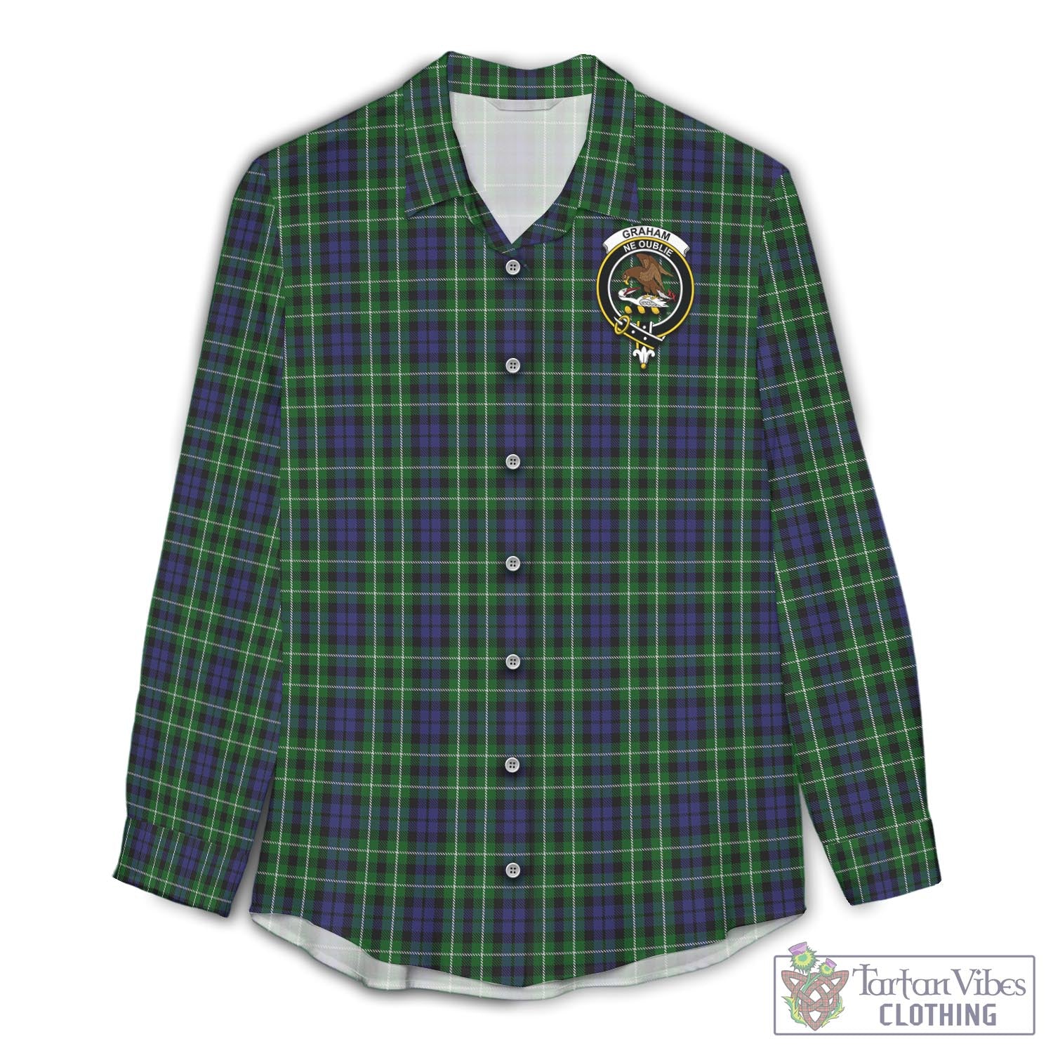 Tartan Vibes Clothing Graham of Montrose Tartan Womens Casual Shirt with Family Crest