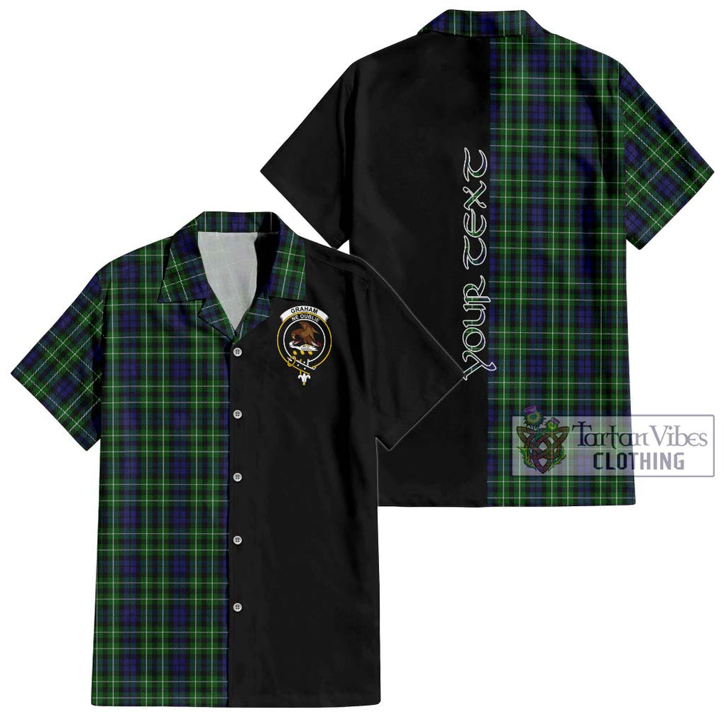 Graham of Montrose Tartan Short Sleeve Button Shirt with Family Crest and Half Of Me Style Kid - Tartanvibesclothing Shop