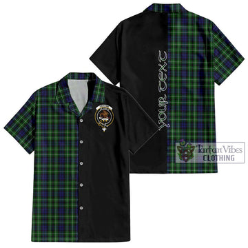 Graham of Montrose Tartan Short Sleeve Button Shirt with Family Crest and Half Of Me Style