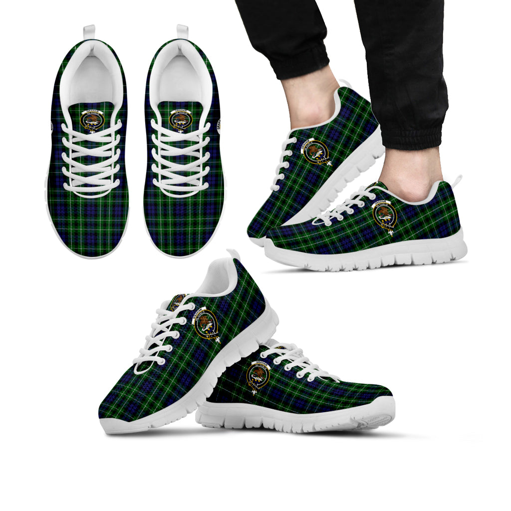 Graham of Montrose Tartan Sneakers with Family Crest Kid's Sneakers - Tartan Vibes Clothing