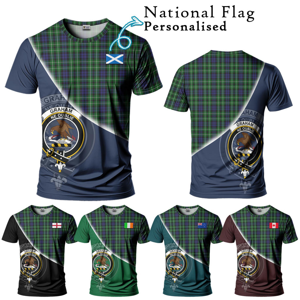 Graham of Montrose Tartan T-Shirt with Personalised National Flag and Family Crest Half Style Kid's Shirt - Tartanvibesclothing Shop