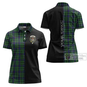 Graham of Montrose Tartan Women's Polo Shirt with Family Crest and Half Of Me Style