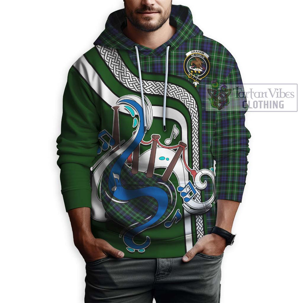 Graham of Montrose Tartan Hoodie with Epic Bagpipe Style Zip Hoodie - Tartanvibesclothing Shop