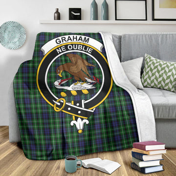 Graham of Montrose Tartan Blanket with Family Crest