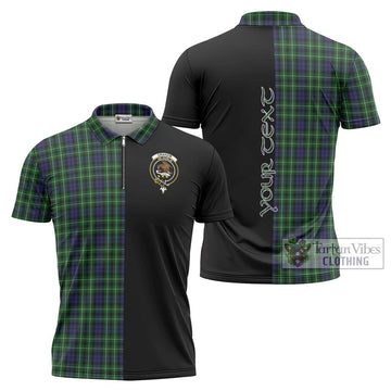 Graham of Montrose Tartan Zipper Polo Shirt with Family Crest and Half Of Me Style