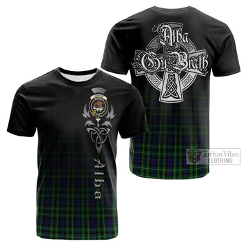 Graham of Montrose Tartan Cotton T-shirt Featuring Alba Gu Brath Family Crest Celtic Inspired