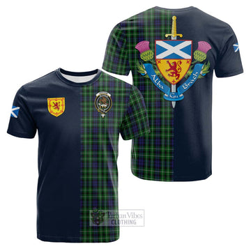 Graham of Montrose Tartan Cotton T-shirt Alba with Scottish Lion Royal Arm Half Style