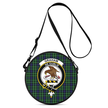 Graham of Montrose Tartan Round Satchel Bags with Family Crest