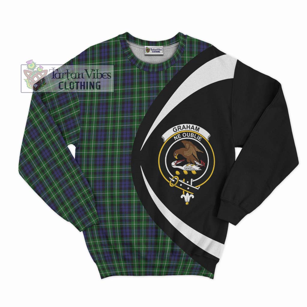 Graham of Montrose Tartan Sweatshirt with Family Crest Circle Style Unisex - Tartan Vibes Clothing