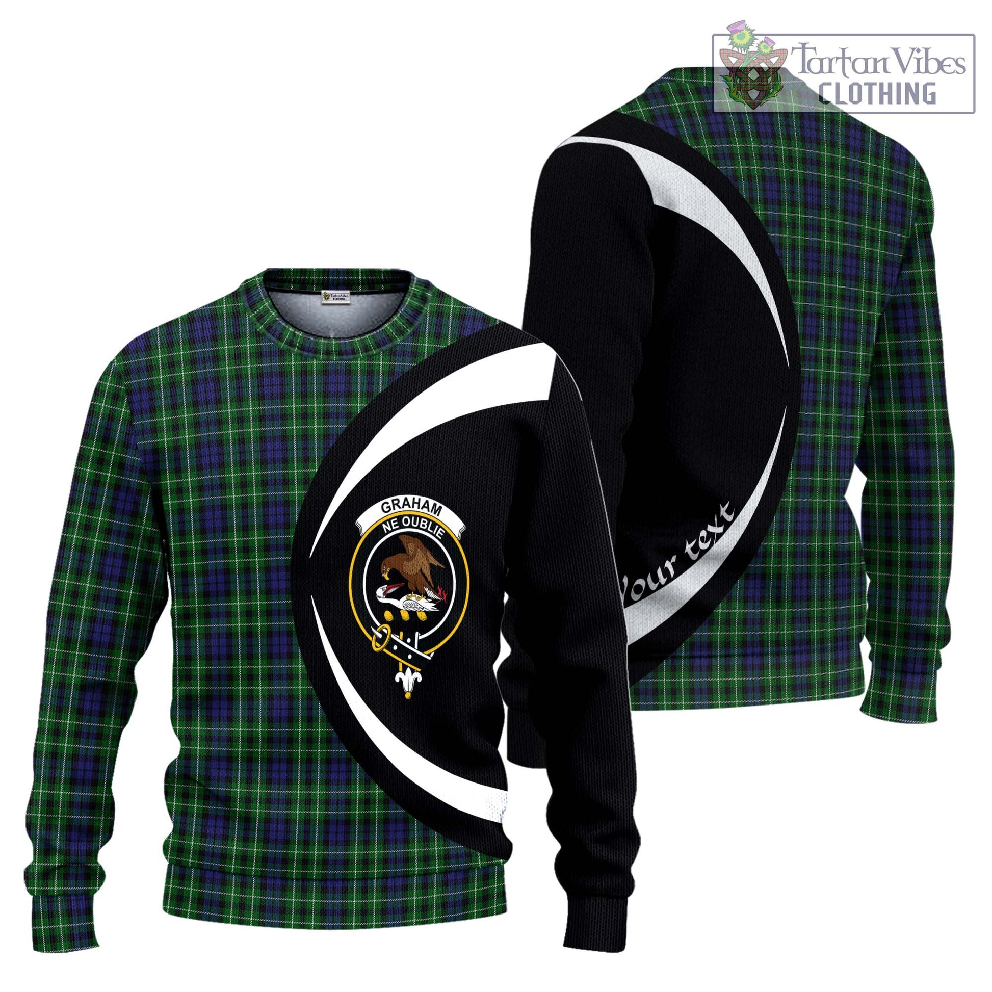 Graham of Montrose Tartan Ugly Sweater with Family Crest Circle Style Unisex - Tartan Vibes Clothing