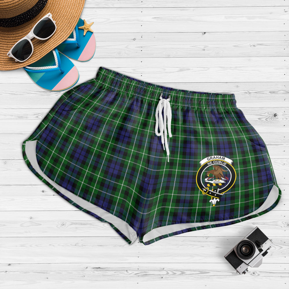 graham-of-montrose-tartan-womens-shorts-with-family-crest