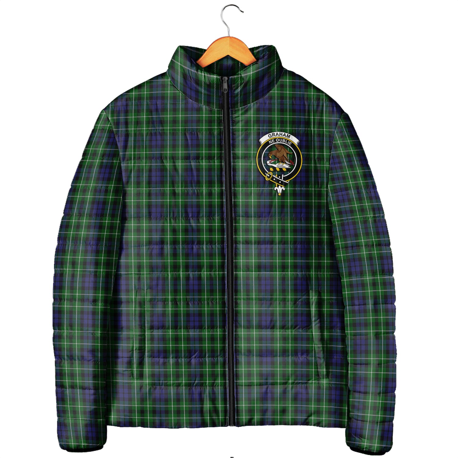 Graham of Montrose Tartan Padded Jacket with Family Crest Men's Padded Jacket - Tartan Vibes Clothing