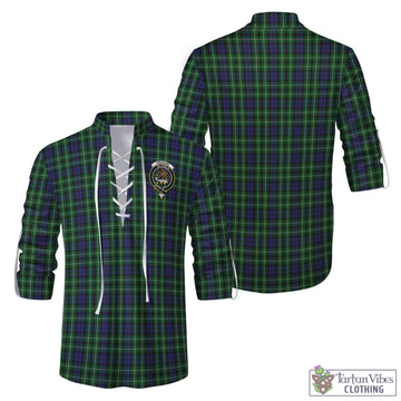 Graham of Montrose Tartan Men's Scottish Traditional Jacobite Ghillie Kilt Shirt with Family Crest