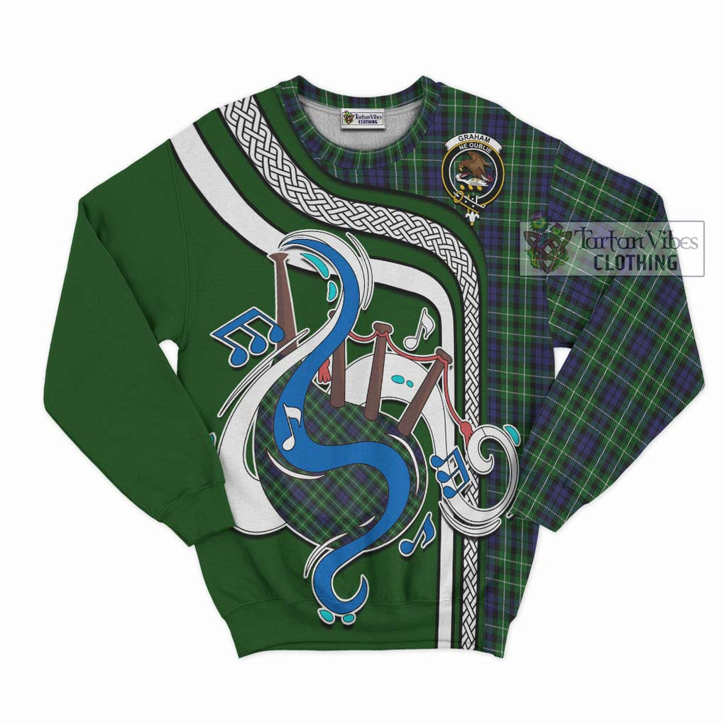 Tartan Vibes Clothing Graham of Montrose Tartan Sweatshirt with Epic Bagpipe Style