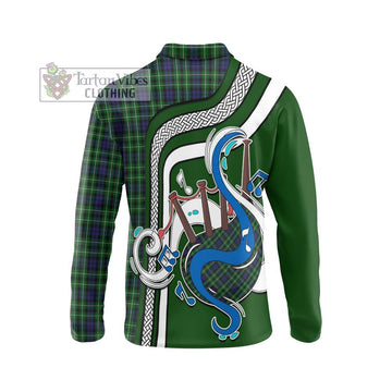 Graham of Montrose Tartan Long Sleeve Polo Shirt with Epic Bagpipe Style