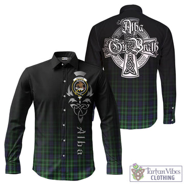 Graham of Montrose Tartan Long Sleeve Button Up Featuring Alba Gu Brath Family Crest Celtic Inspired