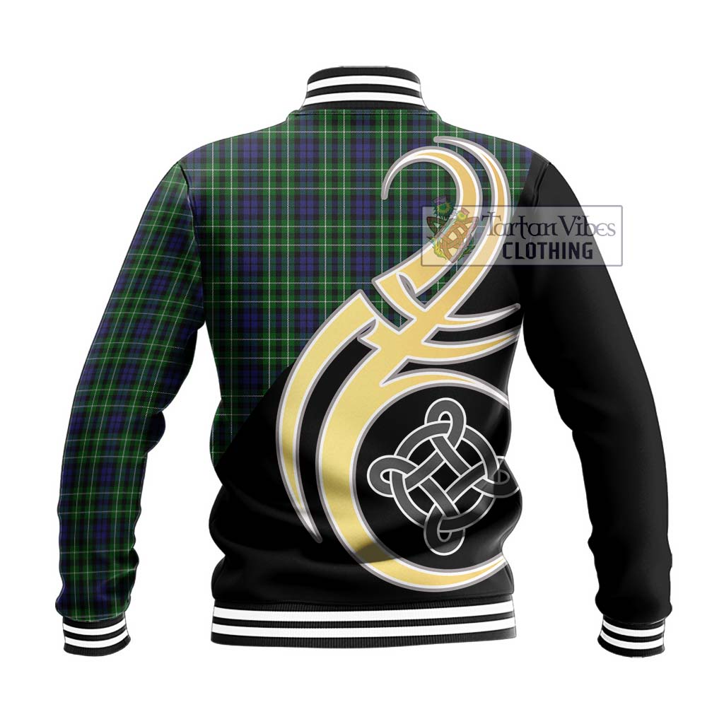 Graham of Montrose Tartan Baseball Jacket with Family Crest and Celtic Symbol Style - Tartan Vibes Clothing