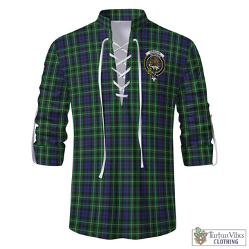 Graham of Montrose Tartan Men's Scottish Traditional Jacobite Ghillie Kilt Shirt with Family Crest