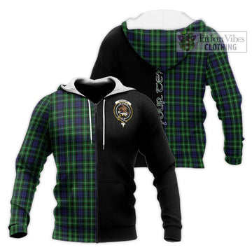 Graham of Montrose Tartan Knitted Hoodie with Family Crest and Half Of Me Style