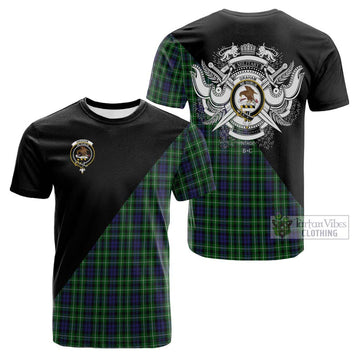 Graham of Montrose Tartan Cotton T-shirt with Family Crest and Military Logo Style