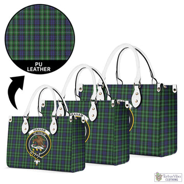 Graham of Montrose Tartan Luxury Leather Handbags with Family Crest