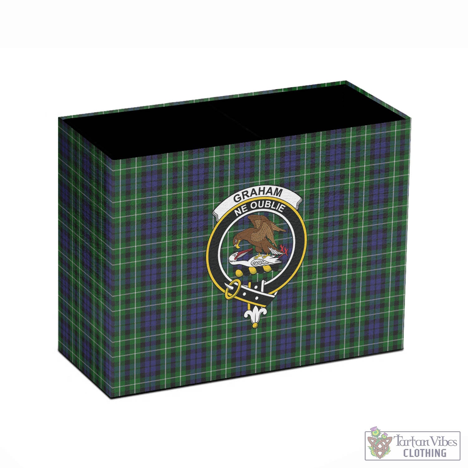 Tartan Vibes Clothing Graham of Montrose Tartan Pen Holder with Family Crest